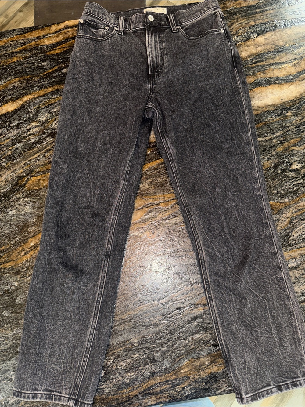 Abercrombie & Fitch Men's Black Wash Straight Jeans